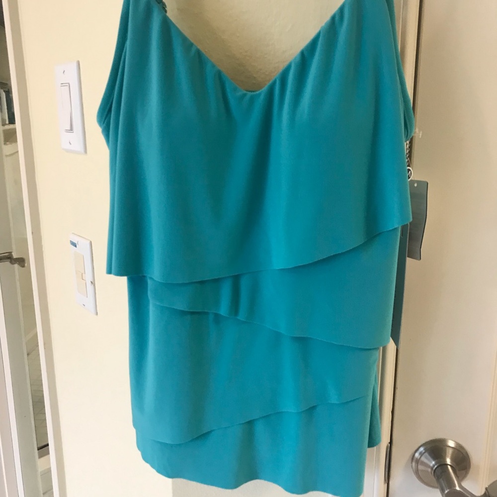 Magicsuit tankini top, size 10 Color is “Bahama Green-Blue”